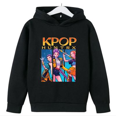 KPop Demon Girls Moda Casual Bluza Film Nowe Dzieci K-Pop Demon Hunters Bluzy z Kapturem Ubrania dla Małej Dziewczynki Bluza z Kapturem Hunters