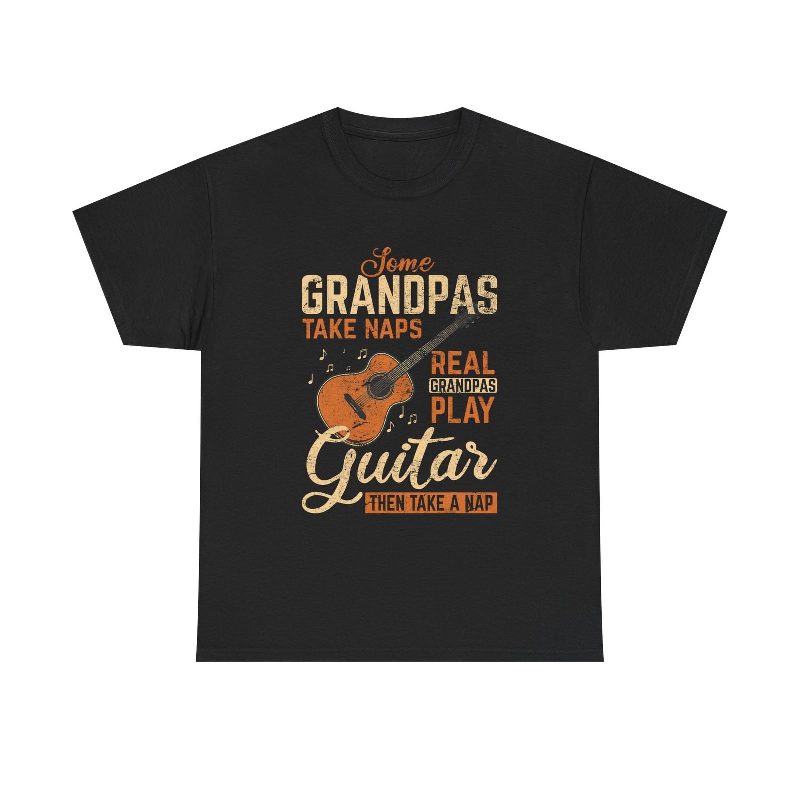 Guitar Grandad T-Shirt - Real Grandpas Play Guitar - Funny Gift Tee Shirt XL