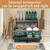 2 Tier Dish Drying Rack, Large Capacity Dish Rack With Draining Board, Double Layer Detachable Dish Storage Organizer For Dishes