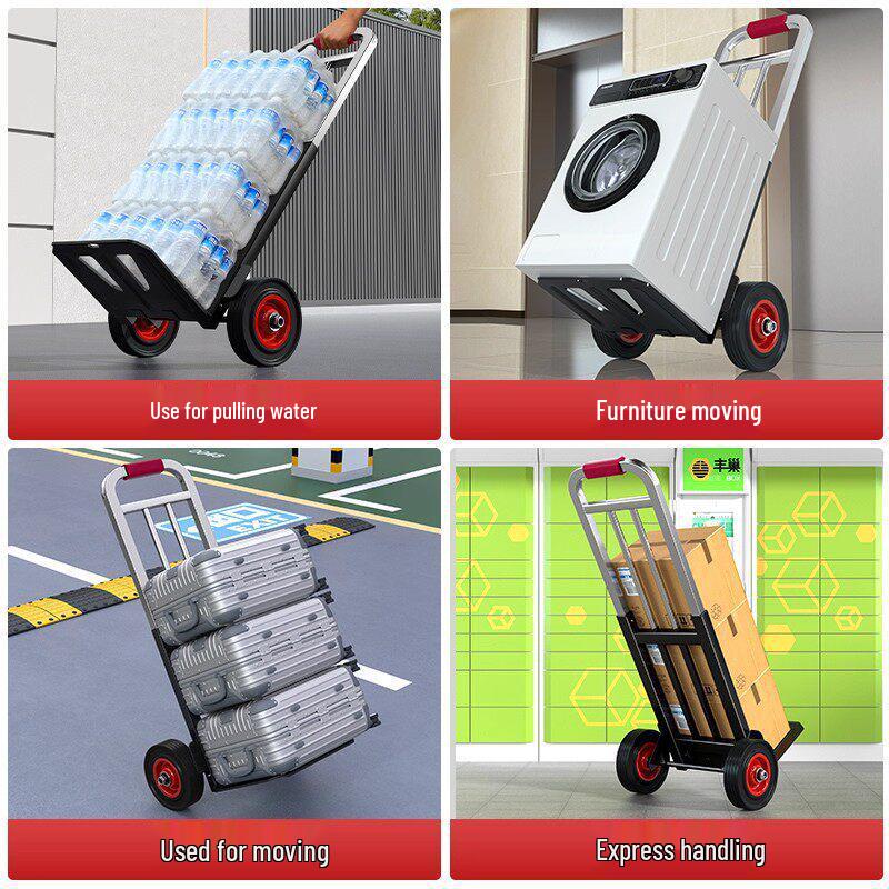 Foldable Portable Hand Cart - Heavy Duty Small Cargo & Shopping Trolley