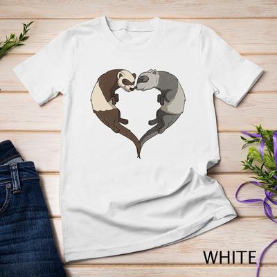 Frettchen Herz Tierliebhaber Unisex T-Shirt