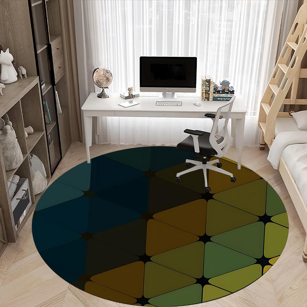 1PC Geometric Triangle Pattern Chair Carpet for Office Non-Slip, Lightweight, Machine Washable Rug for Office, Sleeping, Room - Holiday Decoryy25100