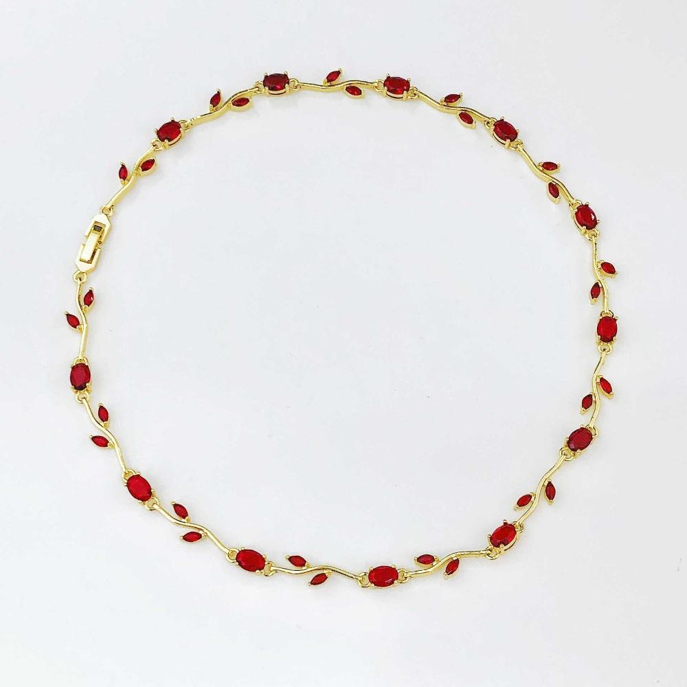 Multicolour Rose Flower Necklace Light Luxury Crystal Leaf Necklace Zircon Necklace Women Girls