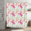 TU Shower Curtain Christmas Santa Claus Reindeer Snowflakes Holiday Bathroom Decor Festive Winter Pattern Waterproof Fabric