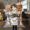 1PC Attack On Titan Print Flannel Blanket, High Quality All Seasons, Home Decor, Warmth and Comfort, Perfect for Christmas Gifts