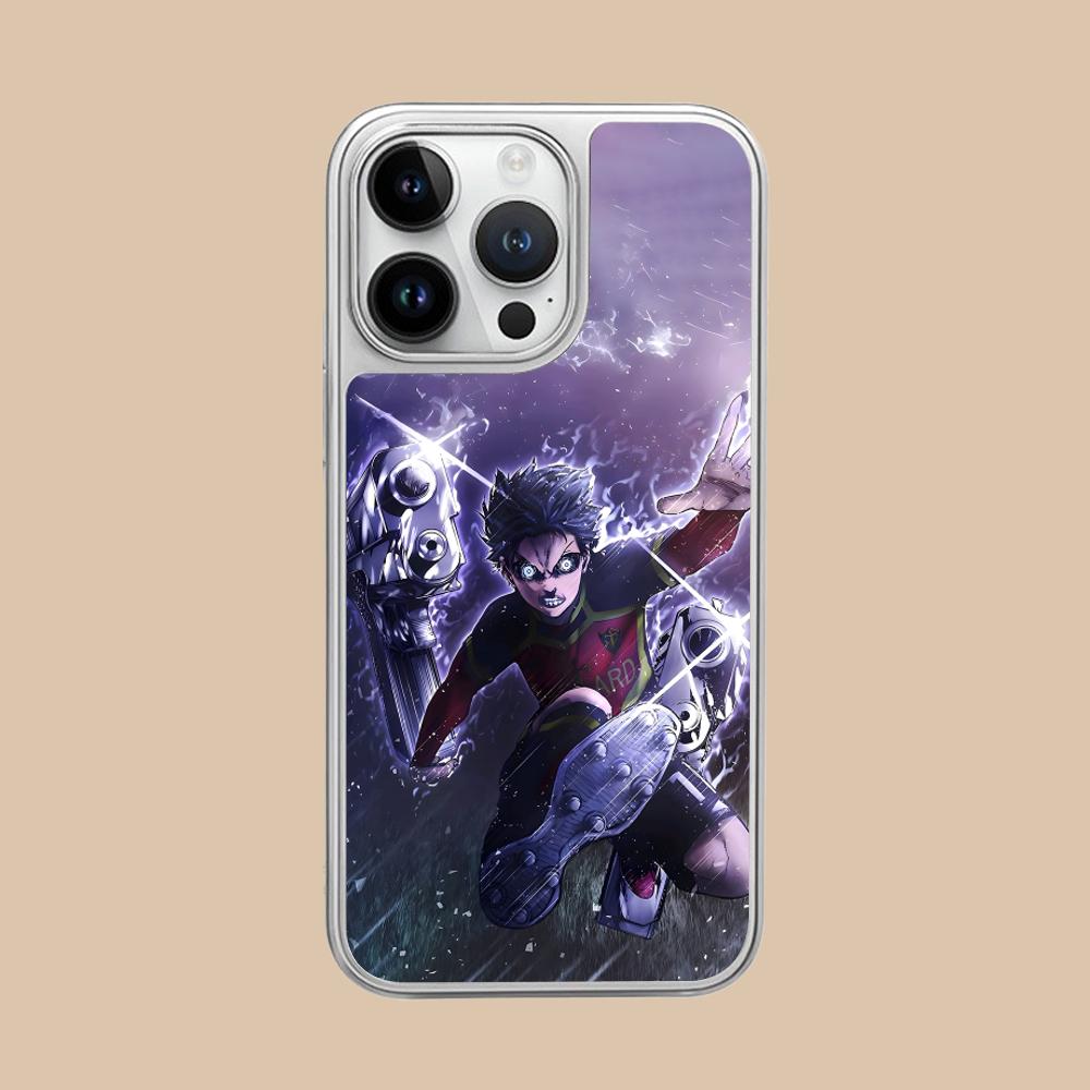 Blue Lock Isagi Yoichi Silver Plating Mobile Phone Case for iPhone 17 16 15 14 13 12 11 Air Pro Max Plus Colorful Cover iPhone 11