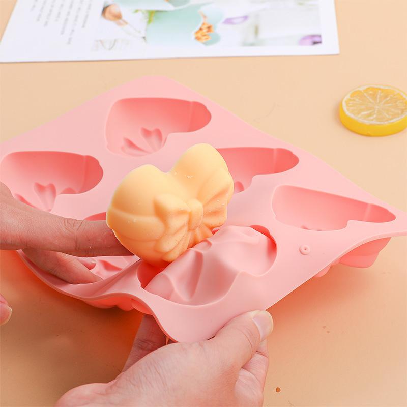 Heart Bow Silicone Mold for 3D Chocolate Cake Fondant Candy Sugar Craft Multi Use Baking Tool