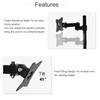 Monitor Universal Extension Arm Black White Desktop Stand Full Motion Steel Suporte Monitor Holder 14"-27" Mount Bracket