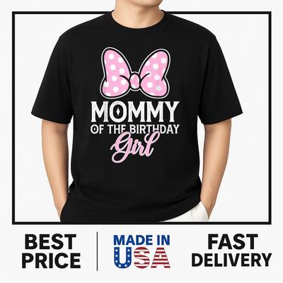 Mommy Of The Birthday Cute Pink Bow Family Matching T-Shirt ON TREND Unisex T-Shirt