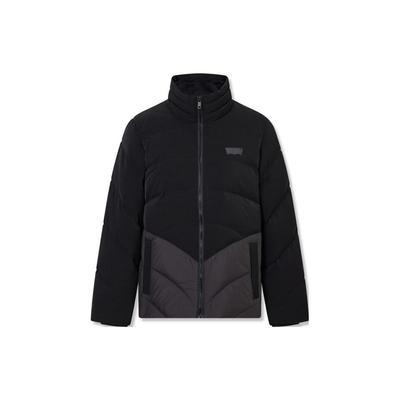 Levis Color Block Stand Collar Zipper Down Jacket Women Outerwear Black A8594-0000