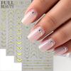 4PCS Gold Nail Art Stickers 3D Rhinestone Decals Colorful Sliders Manicure Decor Nail DIY