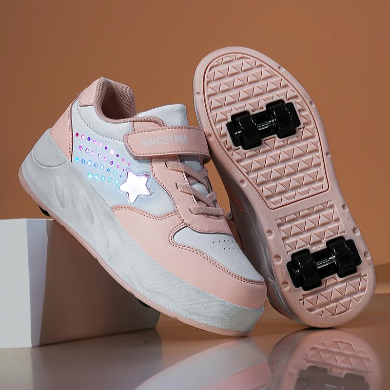 Children Outdoor Wheel Shoes Multifunctional Sports Shoes Zapatos De Niña Fashion 4-wheel Roller Skates Sneakers for Students