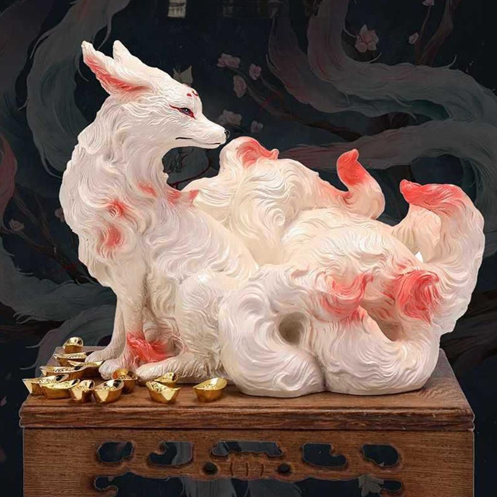 Nine Tailed Ornament Small Nine Tailed Spirit Buddha Hall Statue Home Decoration Desktop Ornament