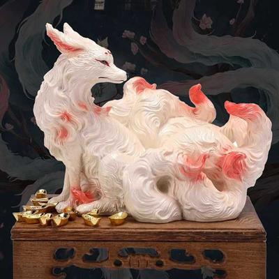 Nine Tailed  Ornament Small  Nine Tailed Spirit  Buddha Hall Statue Home Decoration Desktop  Ornament