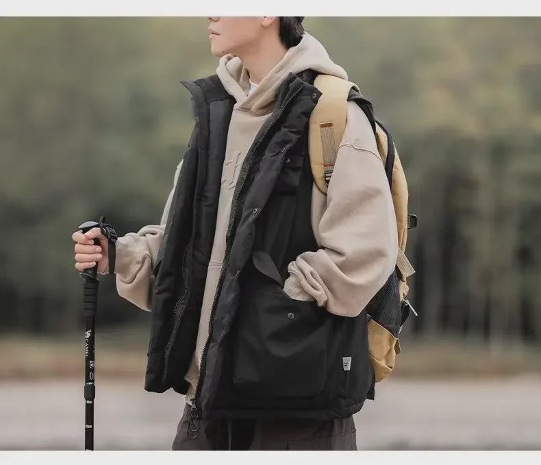 Unisex Japanese Retro Quilted Winter Workwear Vest