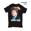 T-shirt nera da uomo a maniche corte con girocollo e grafica retrò di David Hasselhoff, sensazione di cotone morbido, casual per tutti i giorni, vestibilità rilassata