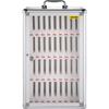 Cell Phone Storage Cabinet, 36 Slots, Aluminum Alloy Pocket Chart Storage Locker Box w/ Portable Handle, Key Lock & Handwritten Tags, Wall Mounted for