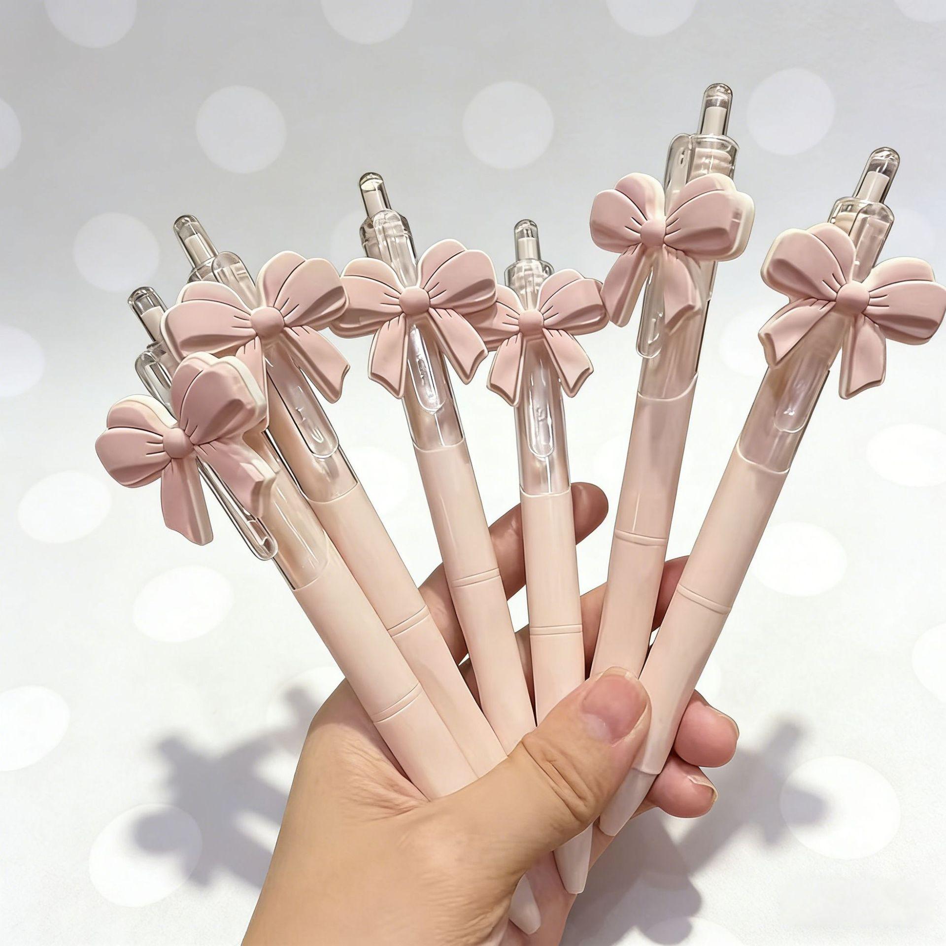 

10pcs Bow Party Pink Ballpoint Pen High-Value Bow Series Push Ballpoint Pen Party Gift Pen,Souvenir Multi-Item Party Gift Bag