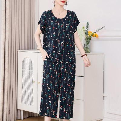 Conjuntos Elegantes de Calças para Mulheres Verão Roupas Vintage Casuais Tamanhos Grandes Conjuntos de 2 Peças
