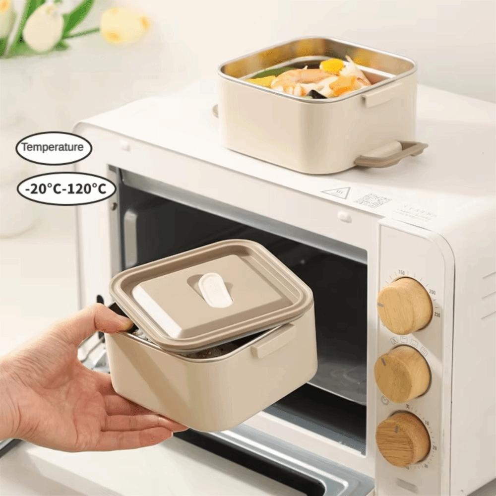 Leakproof Square Lunch Box with Spoon Food Storage Box Portable Lunch Container  Office