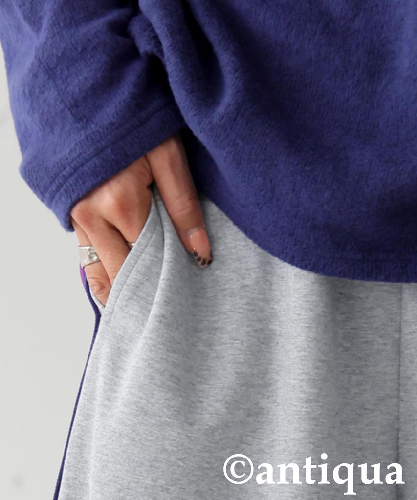 Antiqua Lange und Einheitsgröße Graue Damen-Hose mit Farbstreifen, Weit, NA-00489, 15,