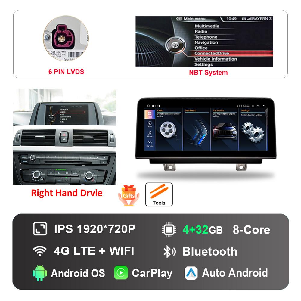 

10.25 inch Right Hand Drvie for BMW 3 /4 Series F30 F31 F32 F33 F34 F36 2013 - 2018 NBT EVOAndroid Car Radio Multimedia Player