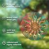 360 Degree Swivel Hook 10 Inch Hanging Wind Spinner Vibrant Colors Metal Design for Outdoor Garden Patio Balcony Decor Spring Summer