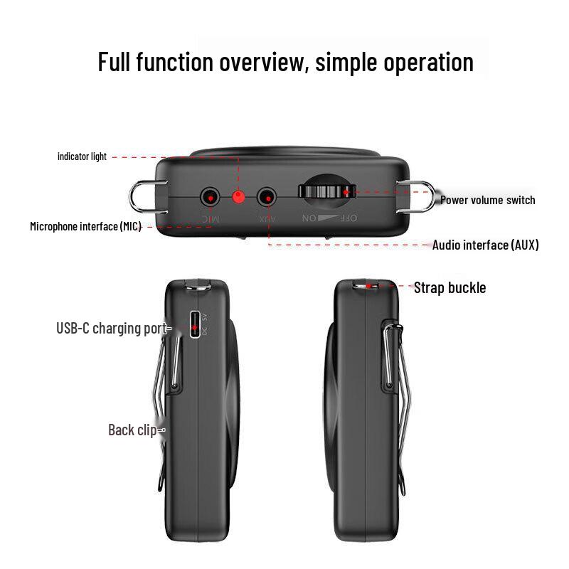 KNORVAY S368 Portable Voice Amplifier with Wired Microphone