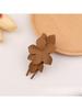 4.2-inch large natural color coffee colored flower grab clip suitable for thick and thin hair, fixing hair and styling