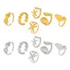 6 Piece Marine Summer Jewelry Adjustable Rings Set Starfish Shell Design Alloy Stackable Gift for Her Beach Holiday