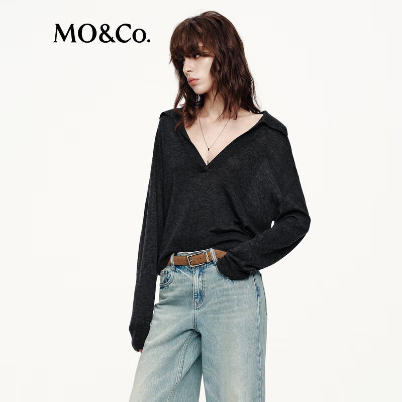 MO&Co. Women's Fall 2025 Rhinestone Loose Straight Jeans