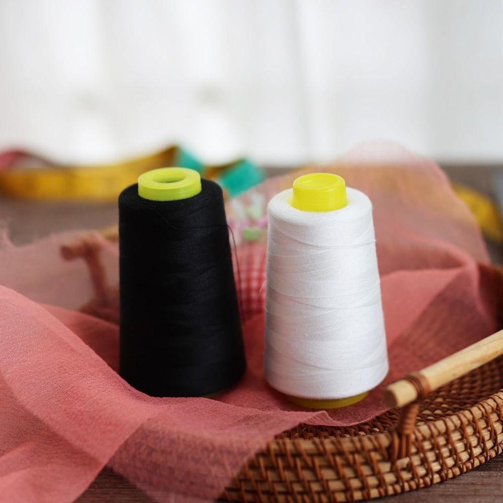 DIY Cones Spool 402 Sewing Thread 3000yards Black White Polyester Thread Jeans Thread Household