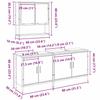 Bathroom Furniture Set with Shelf 3 Pcs Black Particle Board