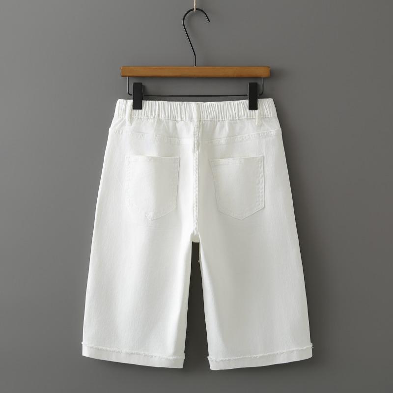 Plus Size Jeans Shorts Pants Women Oversize Loose Casual Cotton Denim Elastic Casual Pants Fashion Hole