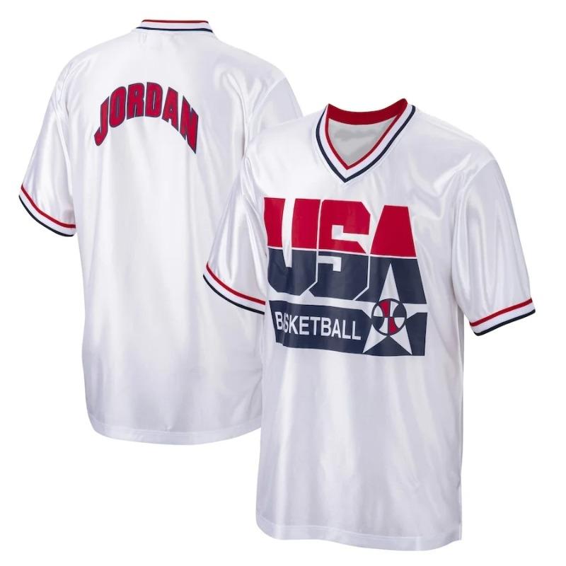 Oversize Men's Sports Tops USA Printed Street Casual Hip-hop Style V-neck Short Sleeved T-shirt