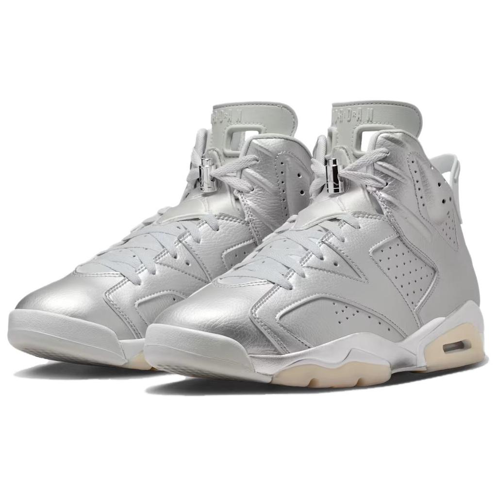PSG x Jordan Air Jordan 6 Abrasion Resistant High top Vintage Basketball Shoes Men's Silver IQ5135-001