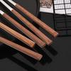 18Pcs Brown Silver Flatware Cutlery Set Chopsticks Spoon Fork Set Imitation Wooden Handle Korean Dinnerware Luxury Tableware Set