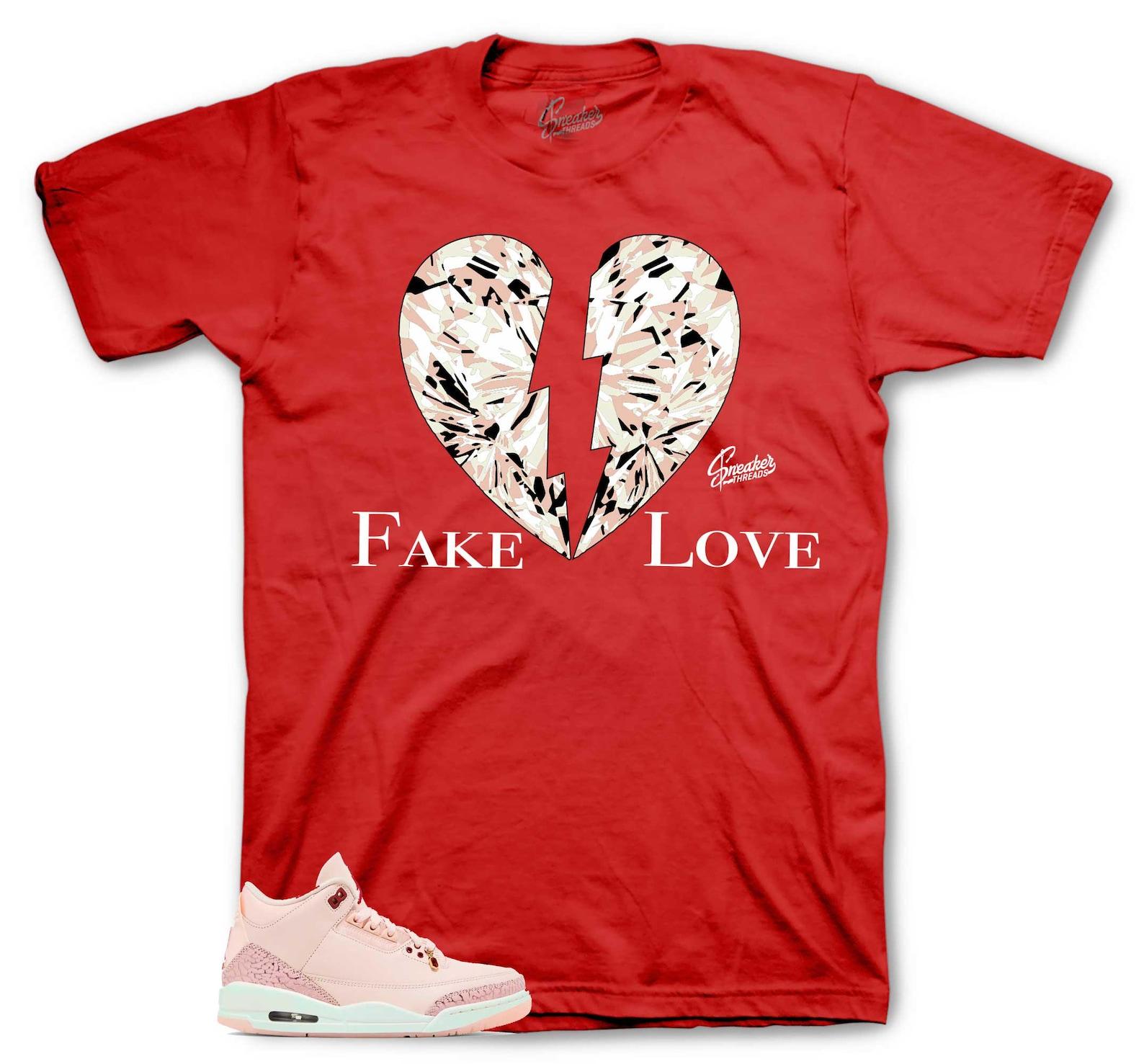 Love Is Fake Graphic T-Shirt - Shirt To Match Retro 3 Valentines Day Jordans 2XL