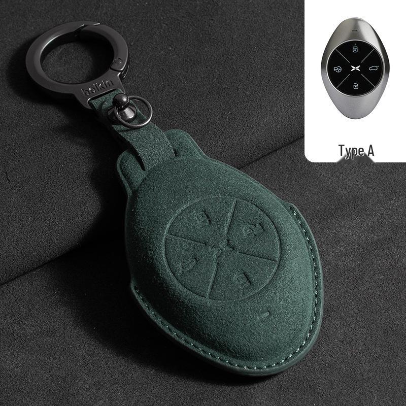 Alcantara Key Case for XPeng Models: P7, P7i, P5, G9, G6, G3, and G3i - Full Coverage with Buckle