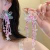 Pink Firefly Flower Stream Beaded Necklace: Sweet and Elegant Collarbone Chain for Women