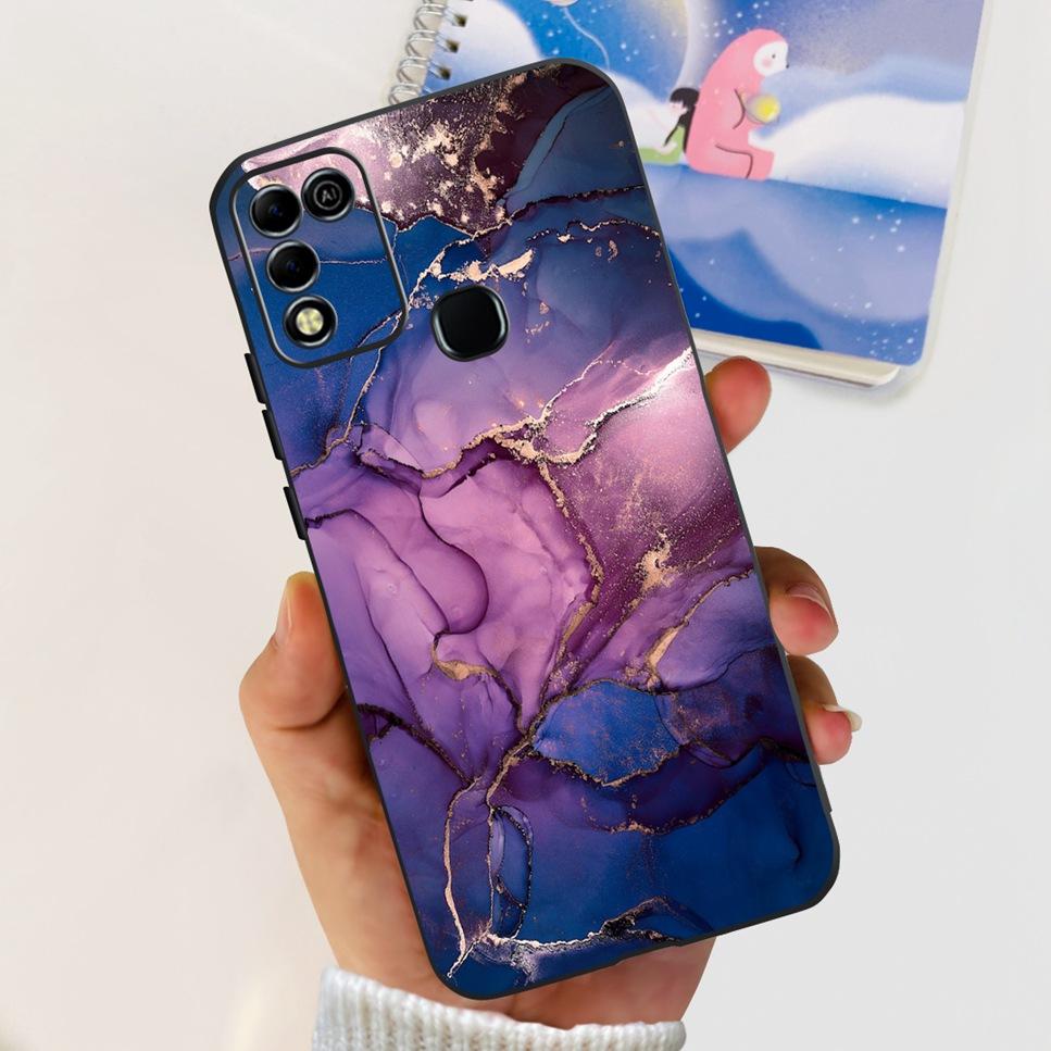 For Infinix Hot 11 Play 6.82" Soft Silicone Phone Cases For Infinix Hot 11 Play 11play 10Play Cover Luxury Flowers Funda Capa