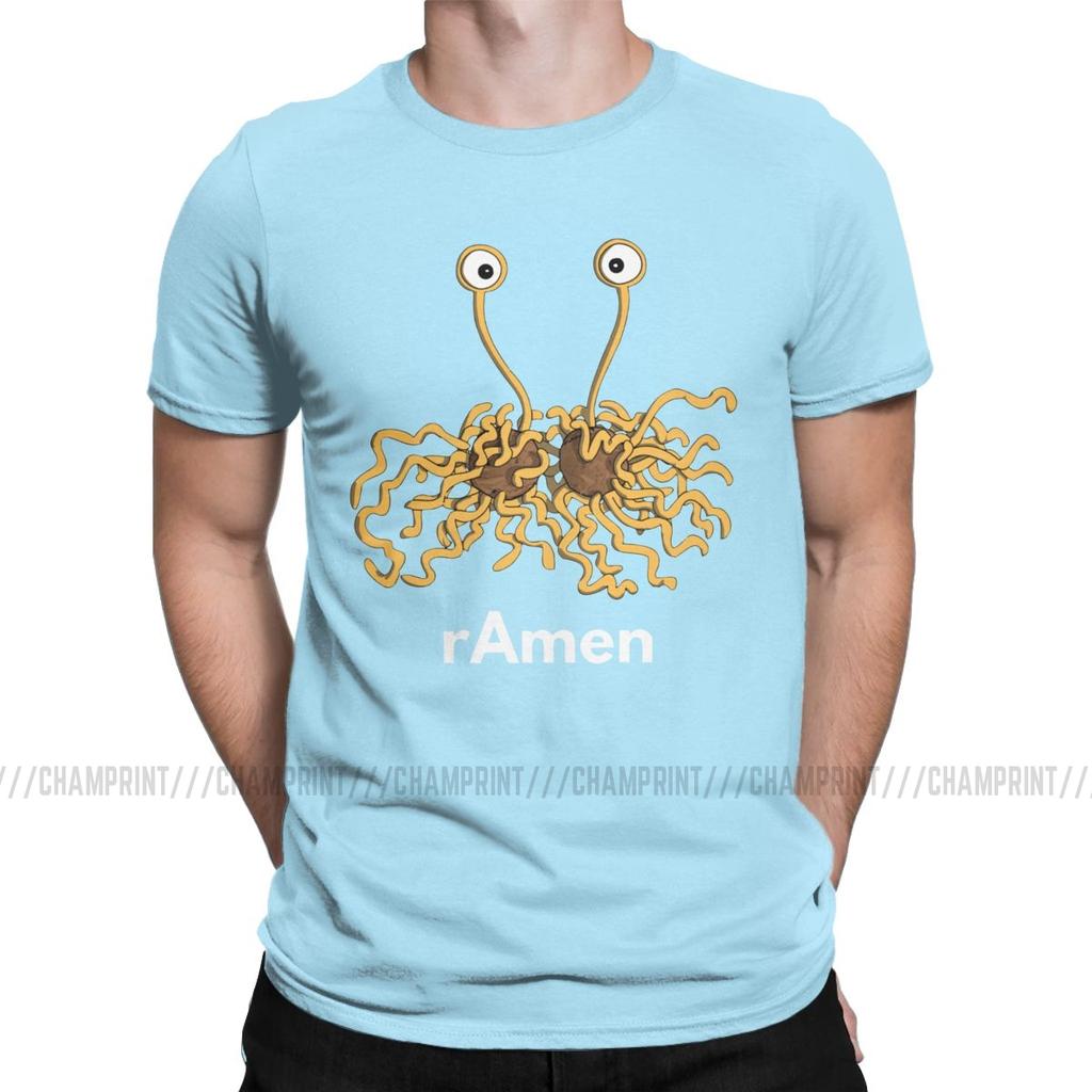 Men T Shirts Flying Spagetti Monsterism Monster Pastafarianism Skeptic Atheist Hipster Tee Shirt Fsm Religion Church