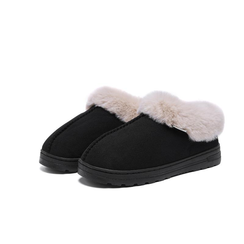 Cross-border wholesale bag heel thick-soled snow boots velvet outer cotton shoes winter couple casual home non-slip cotton slippers