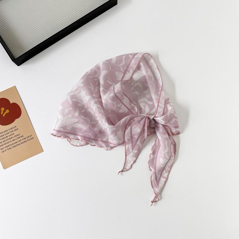 Summer Thin Floral Print Neck Scarf For Neck Decoration And Protection