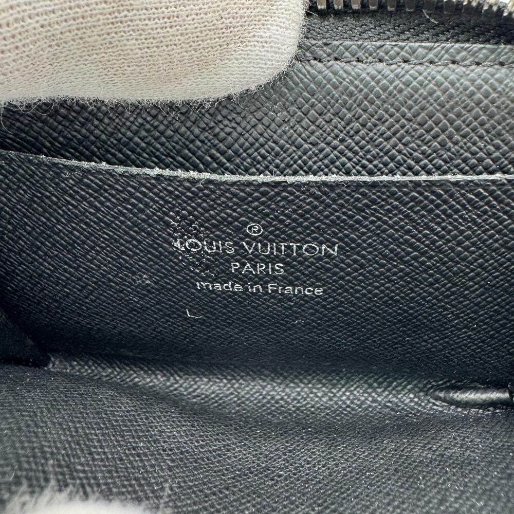 LOUIS VUITTON M63536 Monogram Eclipse leather Portemonejour Coin case gray leather mens Used