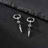 Vintage Fashion Punk Gothic Cone Pendant Earrings for Men, Stainless Steel Silver Color Drop Earrings, Retro Hip-hop Jewelry