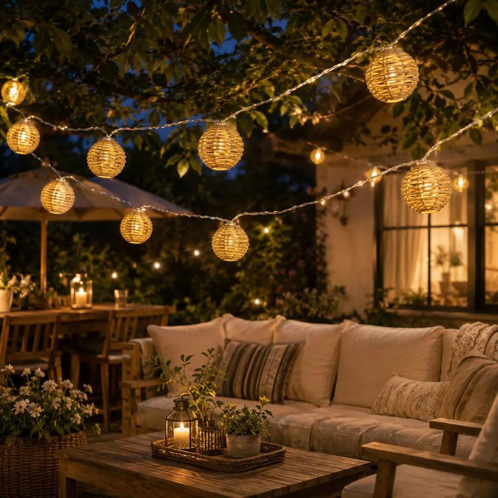 Decorative Woven Ball String Lights - 10 Pack for Indoor Outdoor Patio Decor (Battery Not Included)