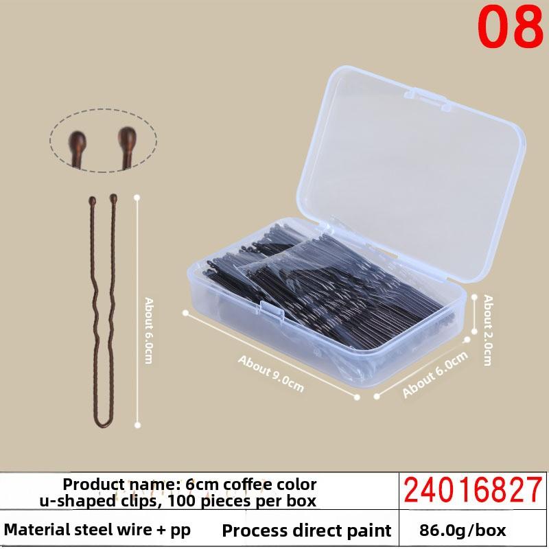Black Steel Clip Box Contains A Straight Clip for The Bride's Updo Hairstyle Bangs Clip Wavy Hair Clip and Hair Accessory