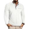 Men'S Button Up Long Sleeved Fashionable Casual Sports Top