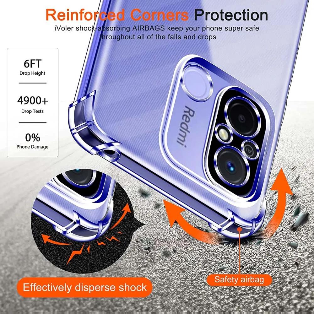 Ultra thin Clear Silicone Shockproof Soft TPU Case For Xiaomi Redmi 13C 12C Note 12 11 10 Pro 12S 11E 11T 11S 10S 10A 10C Coque